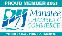 2021 Manatee Chamber of Commerce Proud Member Logo Bradenton Florida Lakewood Ranch Parrish Ellenton Palmetto Anna Maria Island Sign Shops